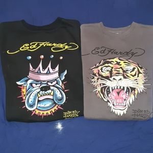 Lot of 2 Ed Hardy kids sweatshirts , sewatshirts